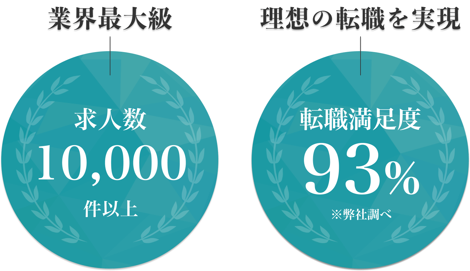 業界最多クラス 求人数5,000件超 理想の転職を実現 転職満足度93%